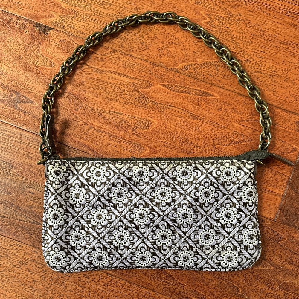 J. Crew Black and White Geometric Clutch